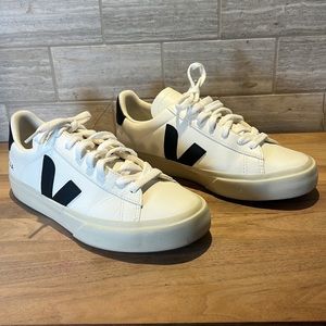 Veja Campo Leather Sneakers White and Navy US 6